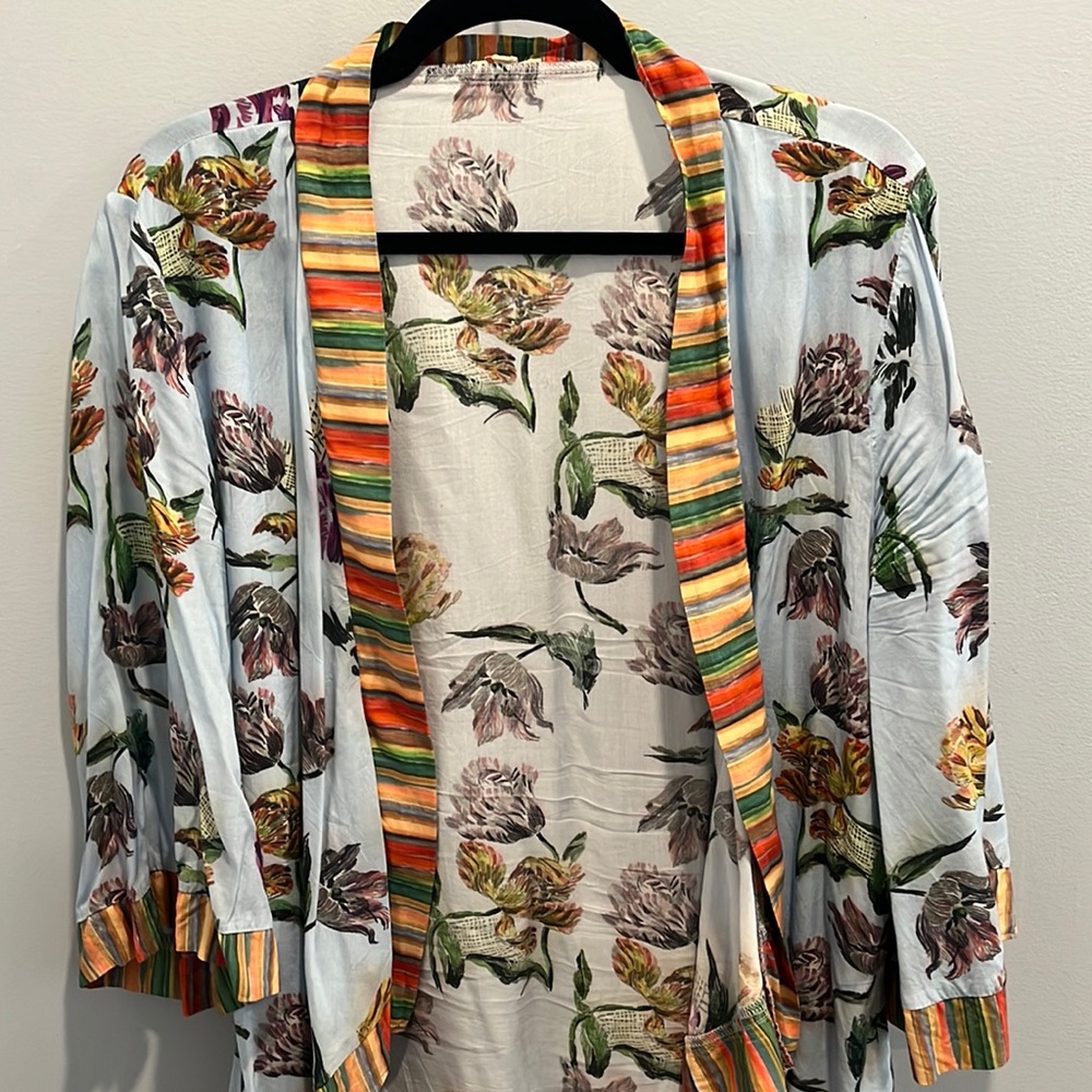 Beautiful Blue Bell Sleeve Kimono Style Cardigan